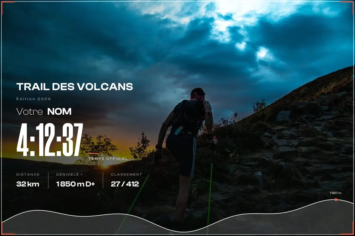 Coureur au lever du soleil sur un trail — version souvenir