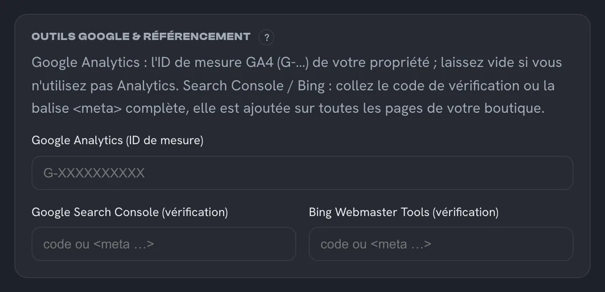 Réglages Google et référencement : Google Analytics, Search Console, Bing